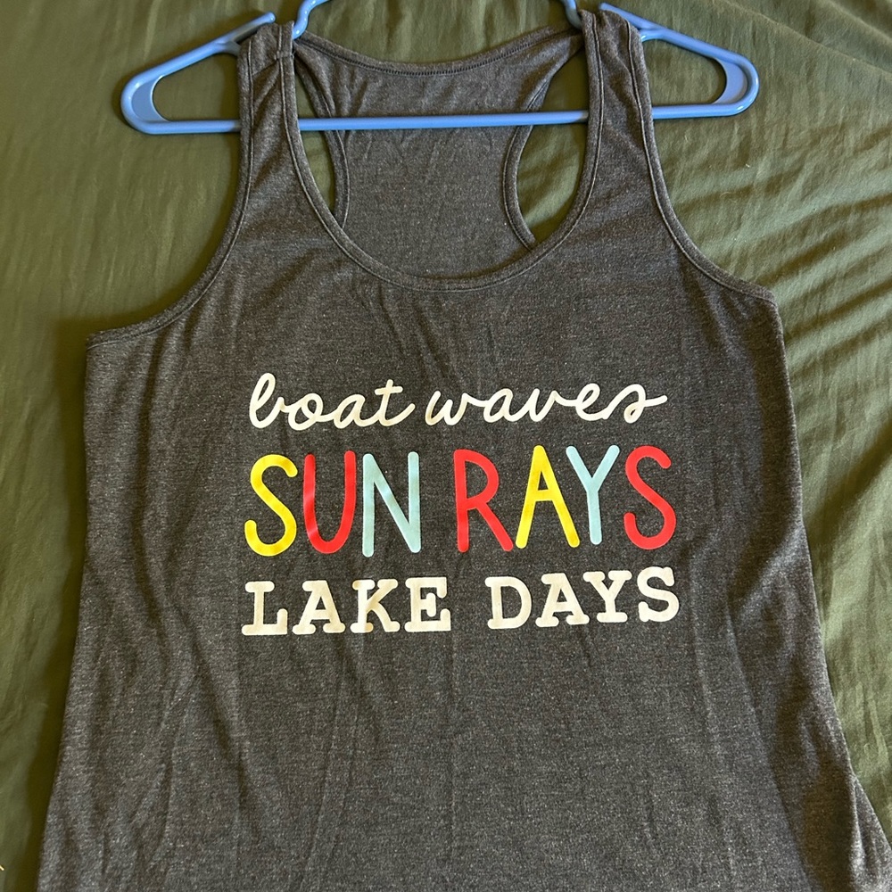 Gray Graphic Tank Top